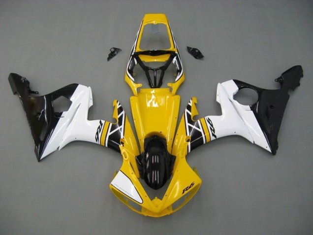 Amarelo Branco Preto Carenagem Moto Yamaha R6 2003-2005 Amarelo Branco Preto Carenagem Moto Yamaha R6 2003-2005