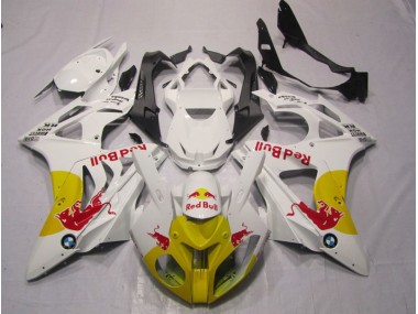 Amarelo Branco RedBull Carenagem Moto BMW S1000RR 2009-2014