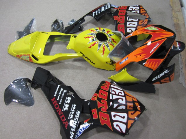 Amarelo Preto Repsol 46 Carenagem Moto Honda CBR 600RR 2003-2004 Amarelo Preto Repsol 46 Carenagem Moto Honda CBR 600RR 2003-2004