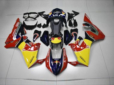 Azul Amarelo Vermelho Red Bull Carenagem Moto Honda CBR 1000RR 2017-2023