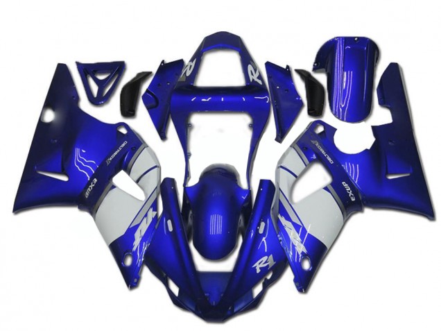 Azul Branco Abs Motocicleta Plásticos Yamaha R1 2002-2003 Azul Branco Abs Motocicleta Plásticos Yamaha R1 2002-2003
