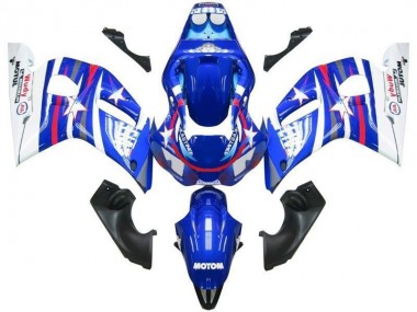 Azul Branco Star Fiat Carenagem Moto Yamaha R6 1998-2002