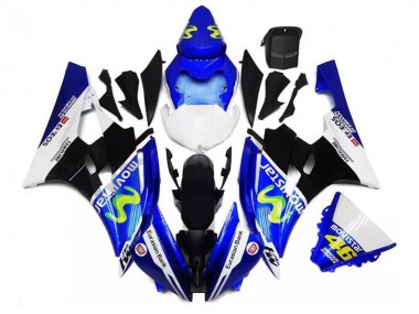 Azul Preto Branco Carenagem Moto Yamaha R6 2006-2007