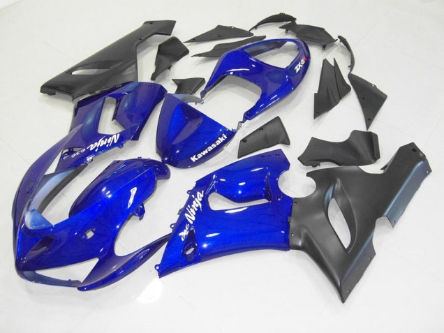Azul Preto Kit Carenagem Moto Kawasaki ZX6R 2005-2006 Azul Preto Kit Carenagem Moto Kawasaki ZX6R 2005-2006