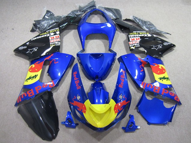 Azul Red Bull Ninja Carenagem Moto Kawasaki ZX6R 2005-2006 Azul Red Bull Ninja Carenagem Moto Kawasaki ZX6R 2005-2006