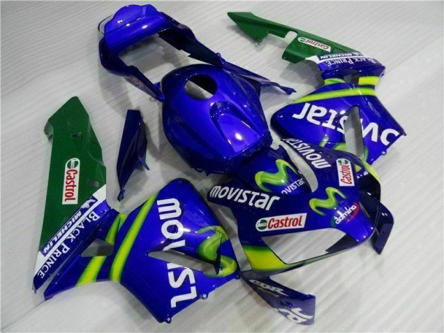 Azul Verde Movistar Castrol Carenagem Moto Honda CBR 600RR 2003-2004 Azul Verde Movistar Castrol Carenagem Moto Honda CBR 600RR 2003-2004