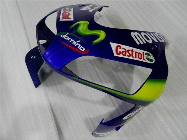 Azul Verde Movistar Castrol Carenagem Moto Honda CBR 600RR 2003-2004 Azul Verde Movistar Castrol Carenagem Moto Honda CBR 600RR 2003-2004