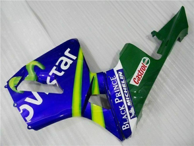 Azul Verde Movistar Castrol Carenagem Moto Honda CBR 600RR 2003-2004 Azul Verde Movistar Castrol Carenagem Moto Honda CBR 600RR 2003-2004
