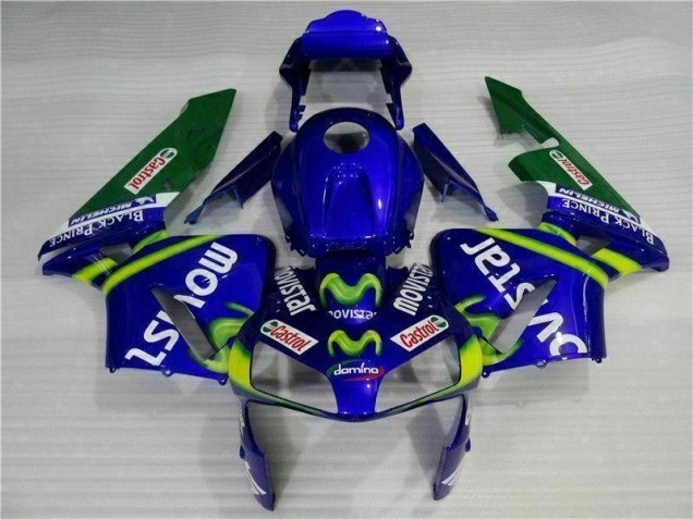 Azul Verde Movistar Castrol Carenagem Moto Honda CBR 600RR 2003-2004 Azul Verde Movistar Castrol Carenagem Moto Honda CBR 600RR 2003-2004