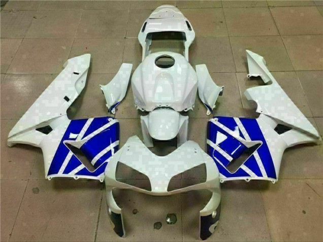 Branco Azul Carenagem Moto Honda CBR 600RR 2003-2004 Branco Azul Carenagem Moto Honda CBR 600RR 2003-2004