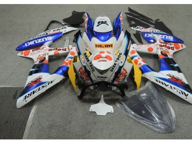 Branco Azul Dark Dog Carenagem Moto Suzuki GSXR 600 K8 2008-2010