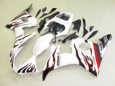 Branco & Chama Carenagem Moto Yamaha R6 2003-2005
