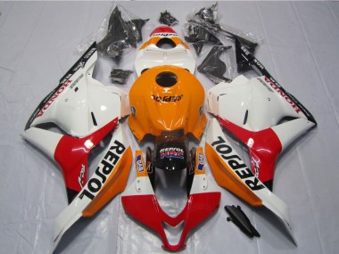 Branco Laranja Preto Repsol Carenagem Moto Honda CBR 600RR 2009-2012