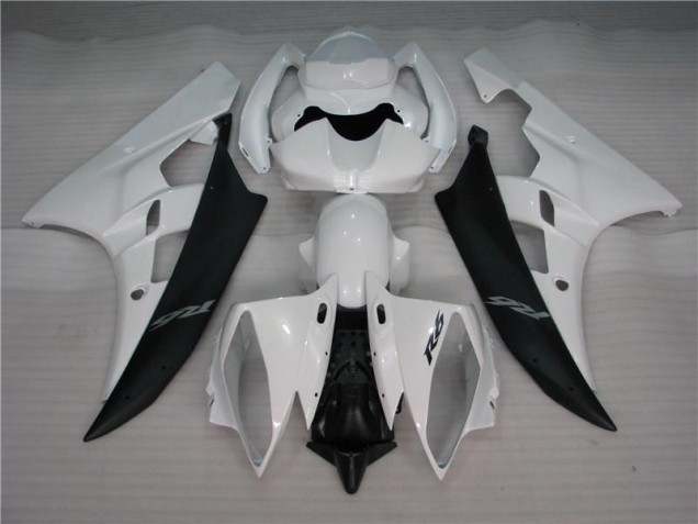 Branco Preto Abs Motocicleta Plásticos Yamaha R6 2006-2007 Branco Preto Abs Motocicleta Plásticos Yamaha R6 2006-2007