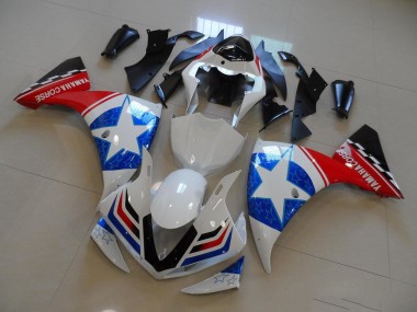 Branco Preto Ducati Estrela Carenagem Moto Yamaha R1 2012-2014