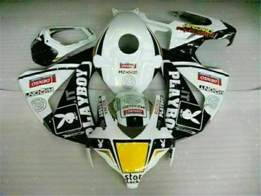 Branco Preto Playboy Abs Carenagem Moto Honda CBR 1000RR 2008-2011