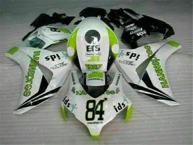 Branco Verde Hannspree 84 Carenagem Moto Honda CBR 1000RR 2008-2011