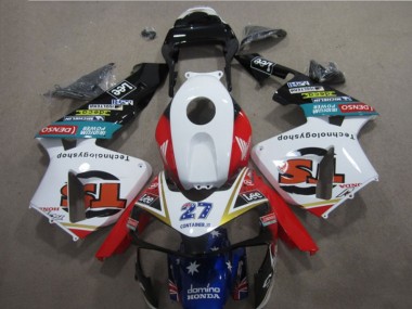 Branco Vermelho Azul 27 Carenagem Moto Honda CBR 600RR 2003-2004