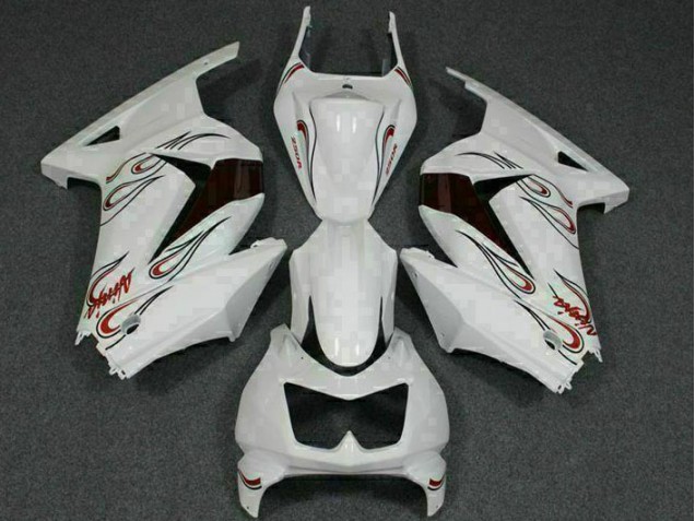 Branco Vermelho Carenagem Moto Kawasaki EX250 2008-2012 Branco Vermelho Carenagem Moto Kawasaki EX250 2008-2012