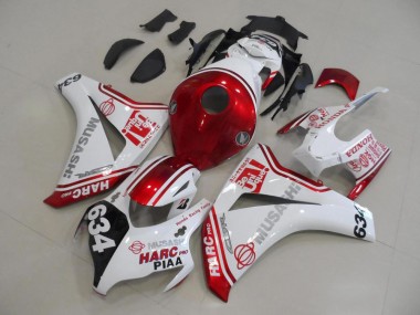 Branco Vermelho HARC Pro PIAA 634 Kits Carenagem Moto Honda CBR 1000RR 2008-2011
