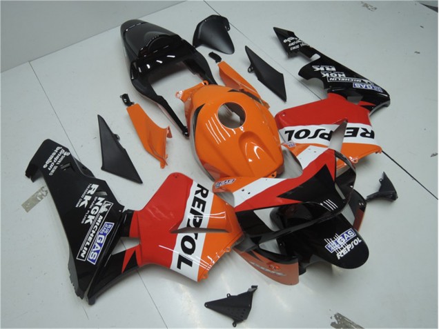 Laranja Vermelho Preto Repsol Carenagem Moto Honda CBR 600RR 2003-2004 Laranja Vermelho Preto Repsol Carenagem Moto Honda CBR 600RR 2003-2004