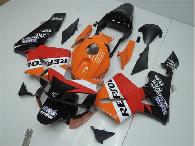 Laranja Vermelho Preto Repsol Carenagem Moto Honda CBR 600RR 2003-2004 Laranja Vermelho Preto Repsol Carenagem Moto Honda CBR 600RR 2003-2004