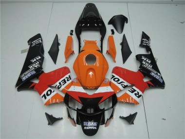 Laranja Vermelho Preto Repsol Carenagem Moto Honda CBR 600RR 2003-2004