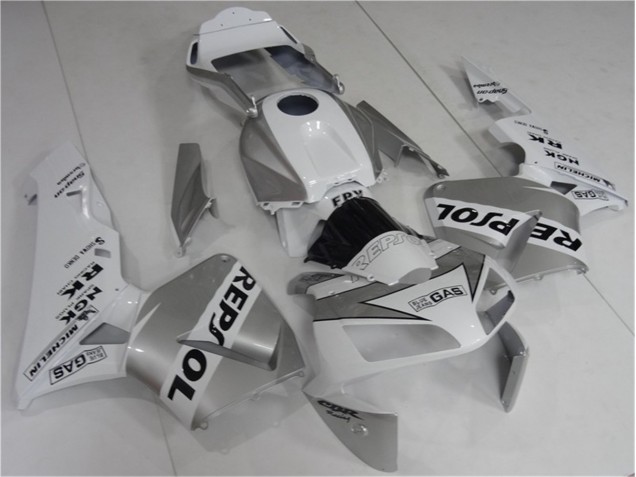 Prata Branco Preto Repsol Carenagem Moto Honda CBR 600RR 2003-2004 Prata Branco Preto Repsol Carenagem Moto Honda CBR 600RR 2003-2004
