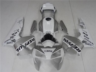 Prata Branco Preto Repsol Carenagem Moto Honda CBR 600RR 2003-2004