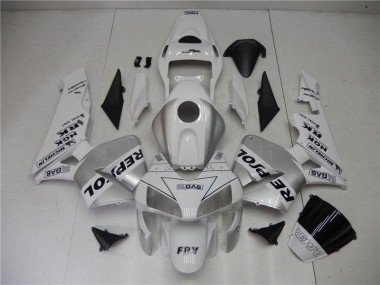 Prata Branco Preto Repsol Carenagem Moto Honda CBR 600RR 2005-2006