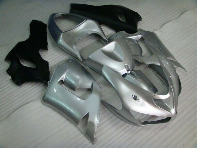 Prata Preto Carenagem Moto Kawasaki ZX6R 2005-2006 Prata Preto Carenagem Moto Kawasaki ZX6R 2005-2006