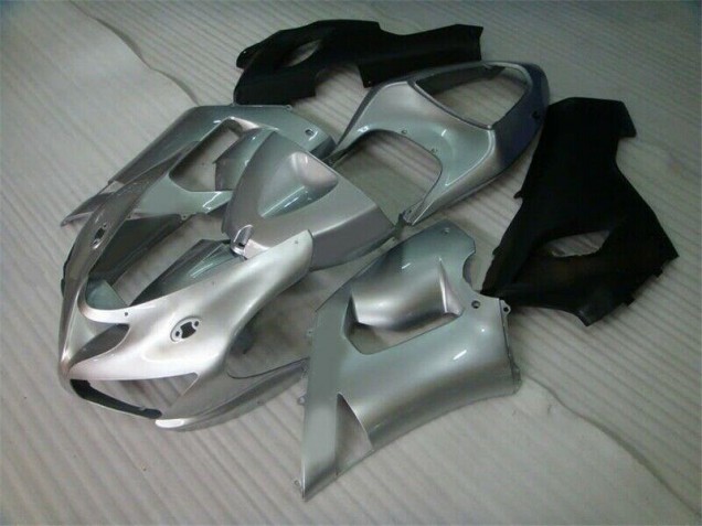 Prata Preto Carenagem Moto Kawasaki ZX6R 2005-2006 Prata Preto Carenagem Moto Kawasaki ZX6R 2005-2006