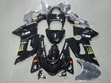 Preto 3M Touch4 Monster Kit Completo Carenagem Moto Kawasaki ZX6R 2005-2006