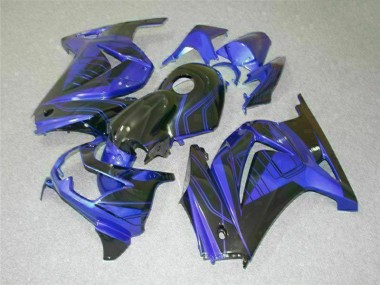 Preto Azul Abs Kits Completos Carenagem Moto Kawasaki EX250 2008-2012