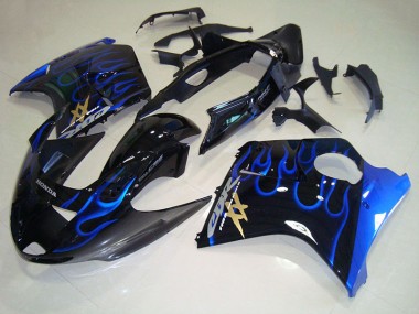Preto Azul Chama Carenagem Moto Honda CBR 1100 XX Blackbird 1996-2007
