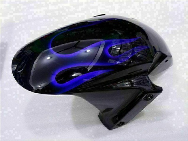Preto & Azul Chama Carenagem Moto Honda CBR 600RR 2003-2004 Preto & Azul Chama Carenagem Moto Honda CBR 600RR 2003-2004