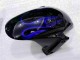 Preto & Azul Chama Carenagem Moto Honda CBR 600RR 2003-2004 Preto & Azul Chama Carenagem Moto Honda CBR 600RR 2003-2004