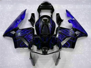 Preto & Azul Chama Carenagem Moto Honda CBR 600RR 2003-2004