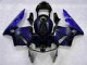 Preto & Azul Chama Carenagem Moto Honda CBR 600RR 2003-2004 Preto & Azul Chama Carenagem Moto Honda CBR 600RR 2003-2004
