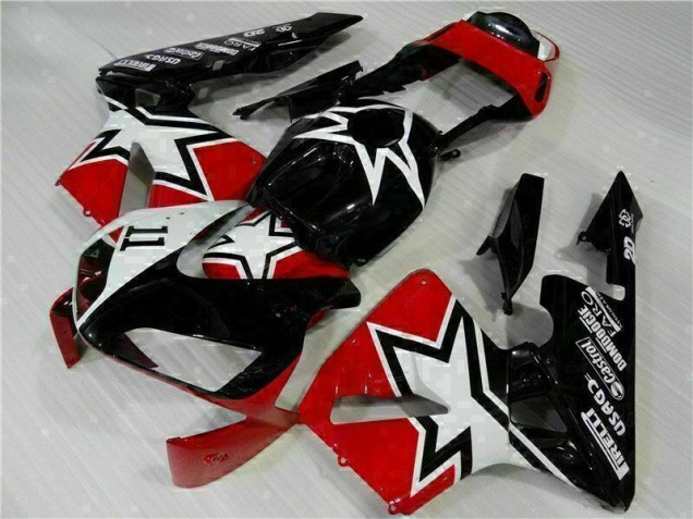 Preto Branco 11 Carenagem Moto Honda CBR 600RR 2003-2004 Preto Branco 11 Carenagem Moto Honda CBR 600RR 2003-2004