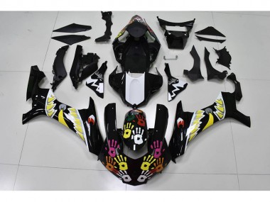 Preto Branco Carenagem Moto Yamaha R1 2015-2019