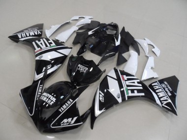 Preto Branco Fiat Abs Carenagem Moto Yamaha R1 2012-2014