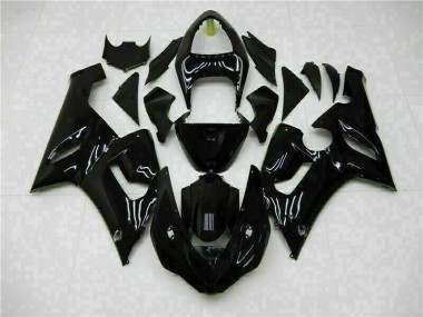 Preto Brilhante Kit Carenagem Moto Kawasaki ZX6R 2005-2006