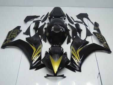 Preto Brilhante & Ouro Carenagem Moto Honda CBR 1000RR 2012-2016
