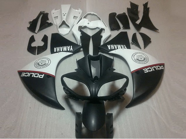 Preto Fosco Branco Carenagem Moto Yamaha R1 2012-2014 Preto Fosco Branco Carenagem Moto Yamaha R1 2012-2014