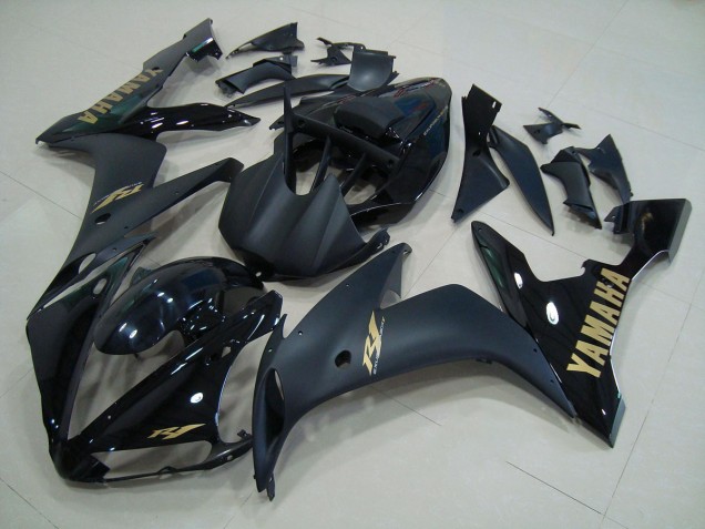 Preto Fosco Ouro Carenagem Moto Yamaha R1 2004-2006 Preto Fosco Ouro Carenagem Moto Yamaha R1 2004-2006