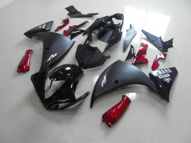 Preto Fosco Vermelho Carenagem Moto Yamaha R1 2012-2014