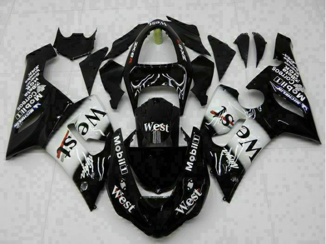 Preto Kit Completo Carenagem Moto Kawasaki ZX6R 2005-2006 Preto Kit Completo Carenagem Moto Kawasaki ZX6R 2005-2006