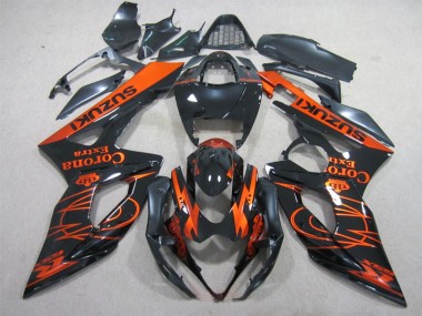 Preto Laranja Corona Extra Carenagem Moto Suzuki GSXR 1000 K5 2005-2006