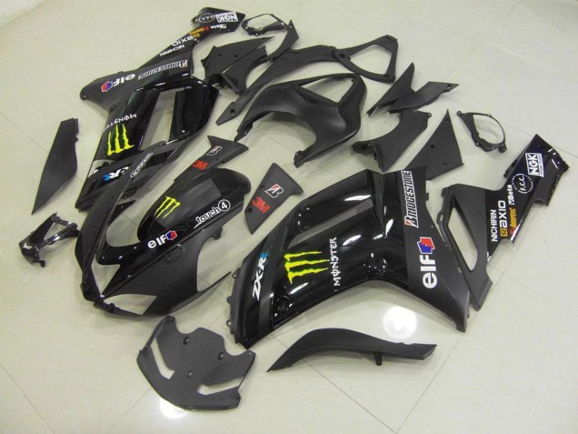 Preto Monster Carenagem Moto Kawasaki ZX6R 2007-2008 Preto Monster Carenagem Moto Kawasaki ZX6R 2007-2008